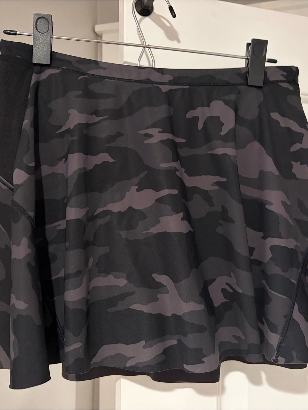 Athleta Black & Charcoal Camouflage Tennis Skirt